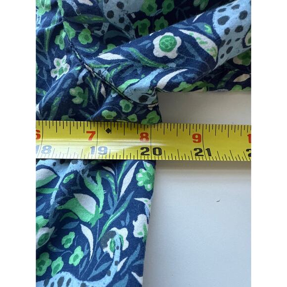 J.Crew Long-sleeve Cotton Poplin Pajama Set in Blue Fauna Floral Size Small - Picture 7 of 10